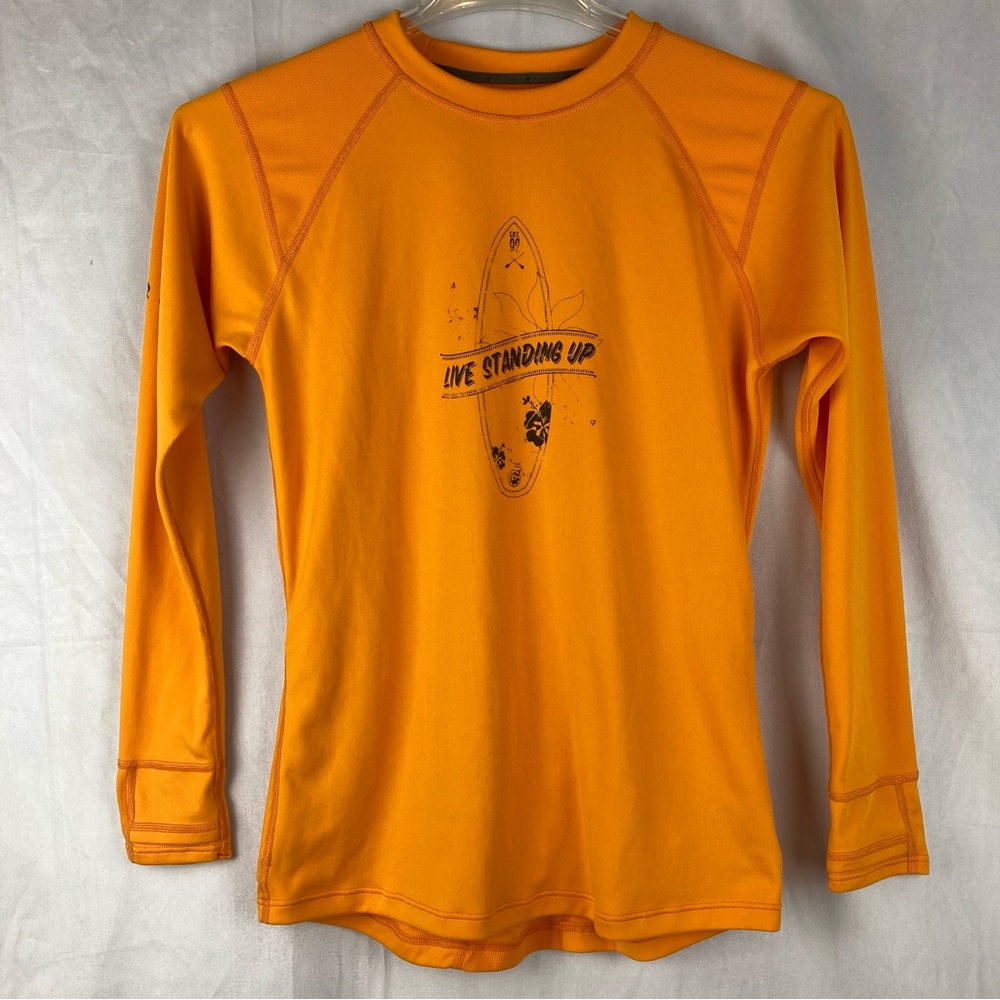 Bomber Gear Paddleboard Long Sleeve Rashguard Shirt w/ Back Pockets Women Size M